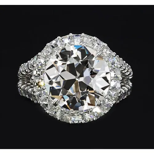 Rings HarryChadEntcom Round Old European Lab Grown Diamond Split Shank Anniversary Ring 10 Carats Rings HarryChadEntcom Round Old European Lab Grown Diamond Split Shank Anniversary Ring 10 Carats
