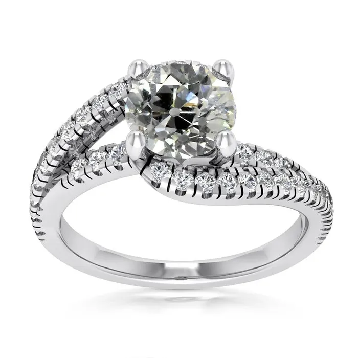 Rings HarryChadEntcom Round Old Mine Cut Genuine Natural Earth Mined Diamond Ring Twisted Split Shank 575 Carats Rings HarryChadEntcom Round Old Mine Cut Genuine Natural Earth Mined Diamond Ring Twisted Split Shank 575 Carats