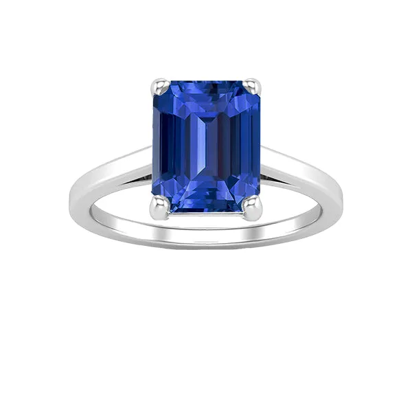 Rings HarryChadEntcom Solitaire Gemstone Ring Emerald Shaped Ceylon Sapphire 250 Carats Rings HarryChadEntcom Solitaire Gemstone Ring Emerald Shaped Ceylon Sapphire 250 Carats