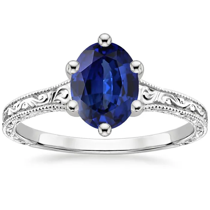 Rings HarryChadEntcom Solitaire Wedding Ring Antique Style Ceylon Sapphire 2 Carats Rings HarryChadEntcom Solitaire Wedding Ring Antique Style Ceylon Sapphire 2 Carats