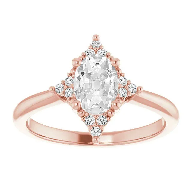 Rings HarryChadEntcom Wedding Ring Oval Old Mine Cut Genuine Natural Earth Mined Diamond 14K Rose Gold 4 Carats Rings HarryChadEntcom Wedding Ring Oval Old Mine Cut Genuine Natural Earth Mined Diamond 14K Rose Gold 4 Carats