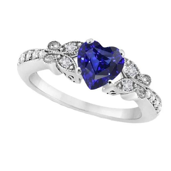 Rings Natural Earth Mined Diamond Heart Shaped Blue Sapphire Ring 250 Carats Butterfly Style HarryChadEntcom Rings Natural Earth Mined Diamond Heart Shaped Blue Sapphire Ring 250 Carats Butterfly Style HarryChadEntcom