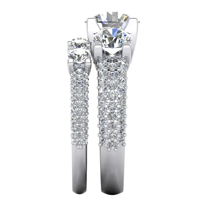 Rings Natural Earth Mined Diamonds Pave Engagement Ring 411 Carats White Gold 14K New GB Rings Natural Earth Mined Diamonds Pave Engagement Ring 411 Carats White Gold 14K New GB