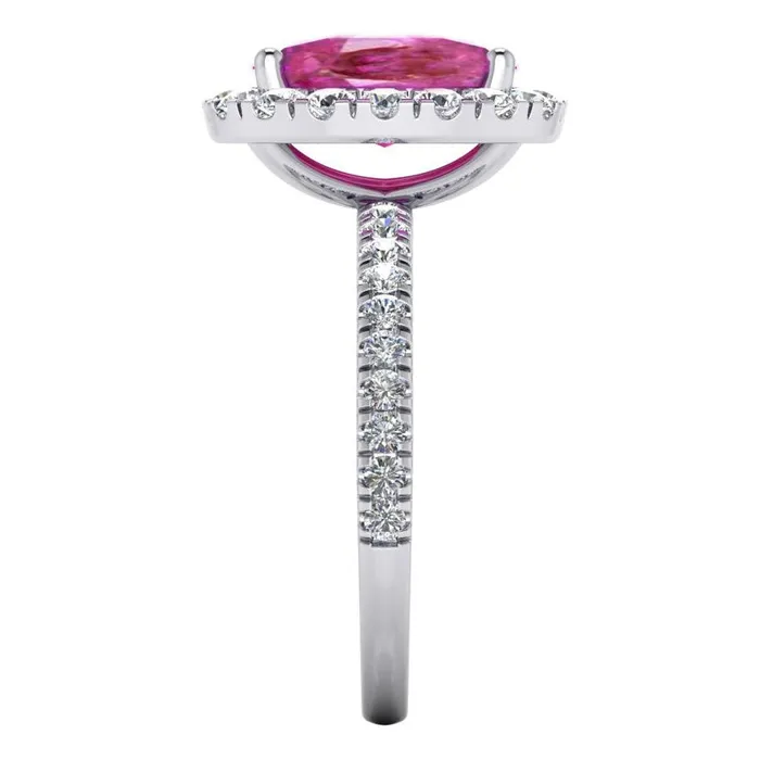 Rings Pink Sapphire Halo Diamond Ring HarryChadEntcom Rings Pink Sapphire Halo Diamond Ring HarryChadEntcom