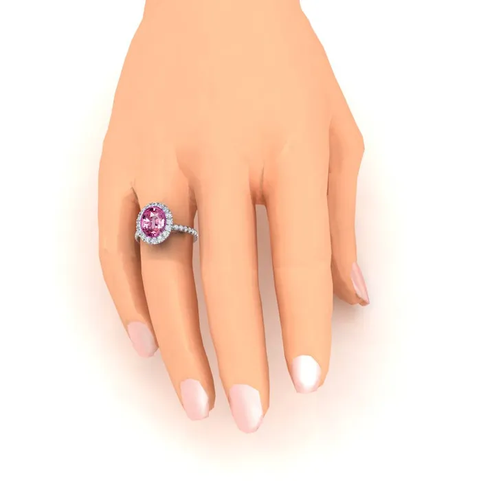 Rings Pink Sapphire Halo Diamond Ring HarryChadEntcom Rings Pink Sapphire Halo Diamond Ring HarryChadEntcom