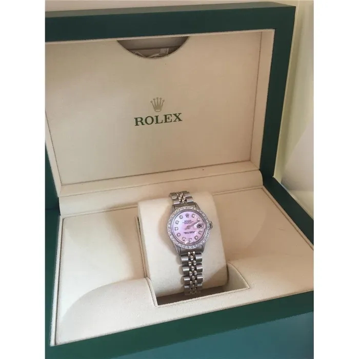 Rolex Datejust Watch Mother Of Pearl Dial Diamond Bezel Ss GB Watches