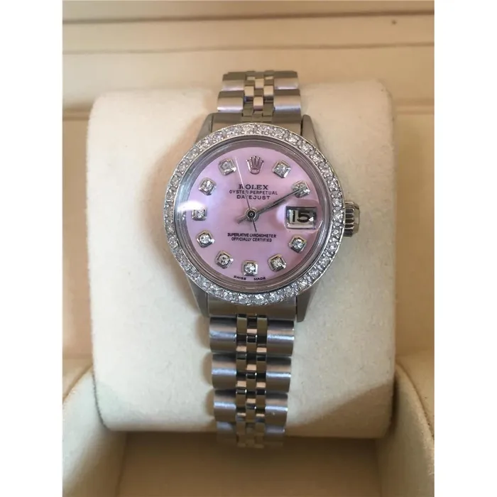 Rolex Datejust Watch Mother Of Pearl Dial Diamond Bezel Ss GB Watches