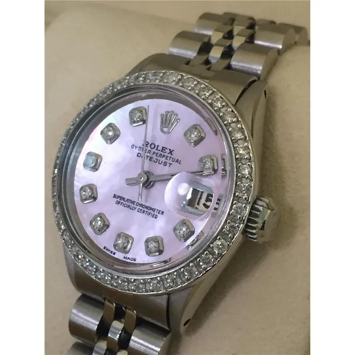 Rolex Datejust Watch Mother Of Pearl Dial Diamond Bezel Ss GB Watches