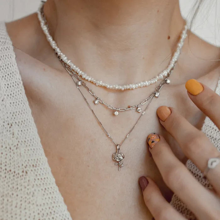 Rose Pendant Sterling Silver Hey Happiness Necklaces