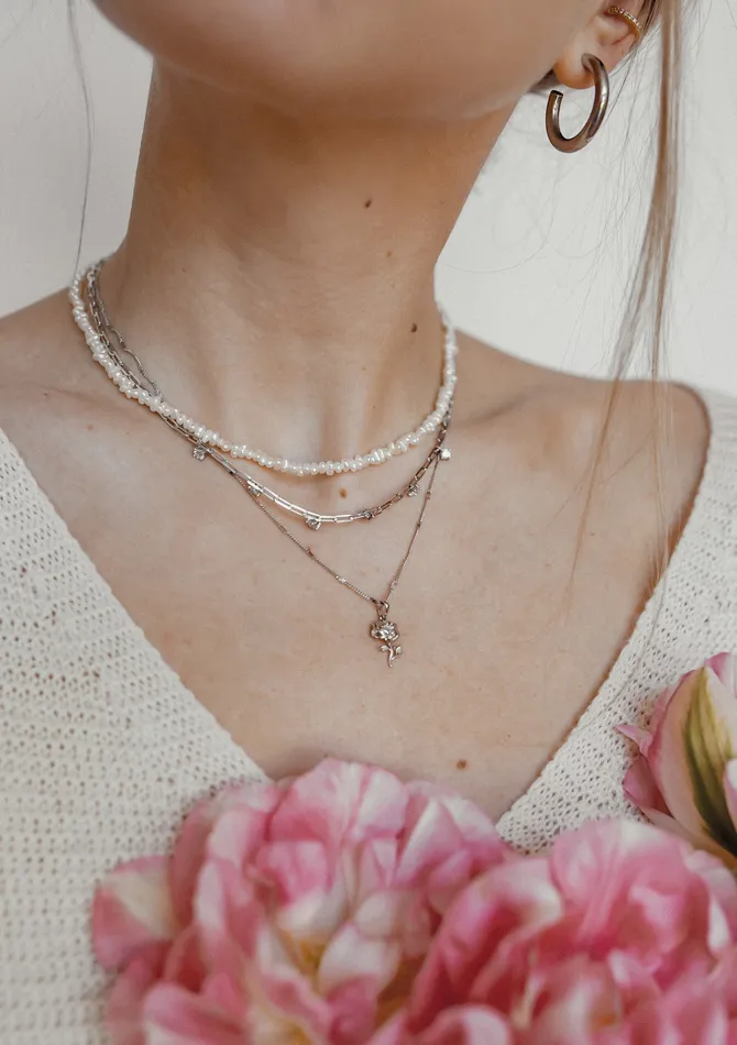 Rose Pendant Sterling Silver Hey Happiness Necklaces