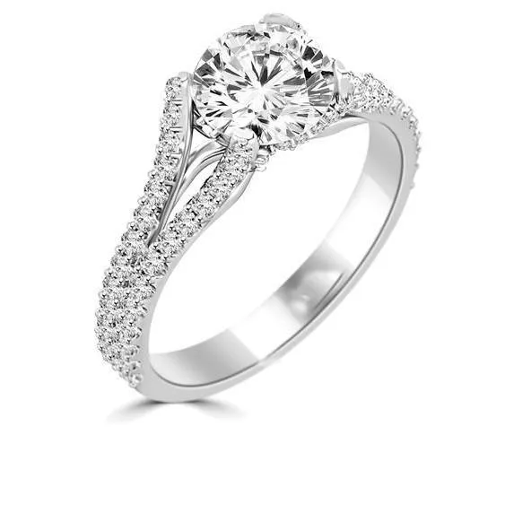 Round Brilliant Cut 500 Ct Natural Earth Mined Diamonds Engagement Ring White Gold 14K GB Rings