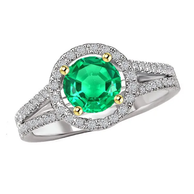 Round Cut Green Emerald Wedding Ring Prong Set Jewelry HarryChadEntcom Rings Round Cut Green Emerald Wedding Ring Prong Set Jewelry HarryChadEntcom Rings