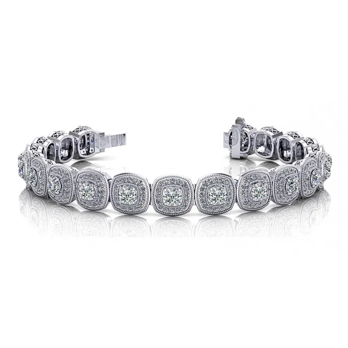 Round Cut Real Natural Earth Mined Diamond Antique Style Ladies Tennis Bracelet Gold 10 Ct GB Bracelets Round Cut Real Natural Earth Mined Diamond Antique Style Ladies Tennis Bracelet Gold 10 Ct GB Bracelets