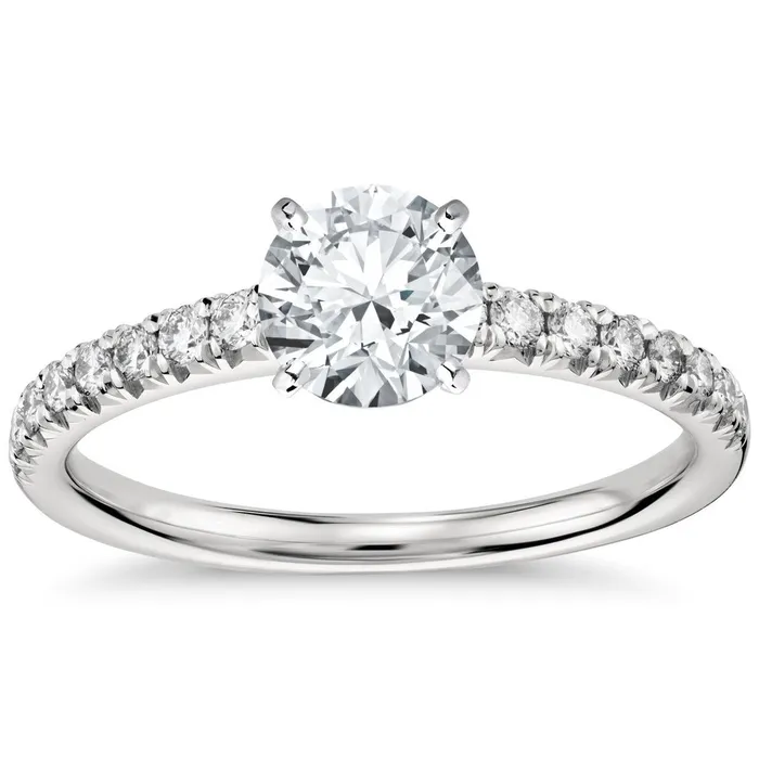Round Cut Solitaire With Accent 390 Ct Natural Earth Mined Diamonds Ring White Gold 14K GB Rings Round Cut Solitaire With Accent 390 Ct Natural Earth Mined Diamonds Ring White Gold 14K GB Rings