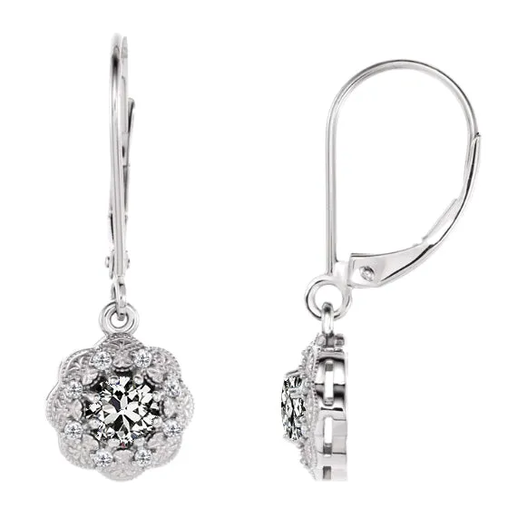 Round Natural Diamond Old Mine Cut Dangle Earrings 250 Carats HarryChadEntcom Earrings Round Natural Diamond Old Mine Cut Dangle Earrings 250 Carats HarryChadEntcom Earrings