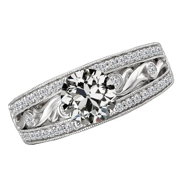 Round Old Cut Genuine Natural Earth Mined Diamond Ring Milgrain Vintage Style Jewelry 450 Carats HarryChadEntcom Rings Round Old Cut Genuine Natural Earth Mined Diamond Ring Milgrain Vintage Style Jewelry 450 Carats HarryChadEntcom Rings