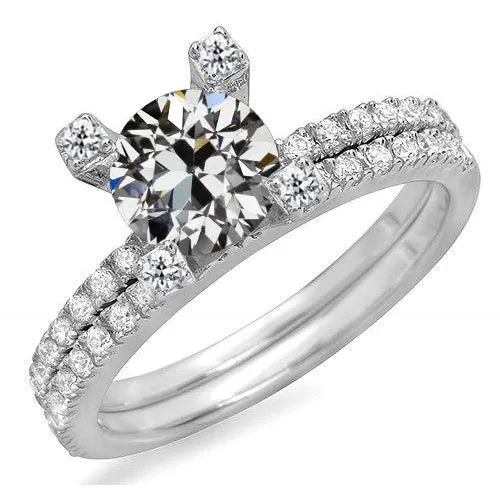 Round Old Mine Cut Natural Earth Mined Diamond Engagement Ring Set 5 Carats Jewelry HarryChadEntcom Rings Round Old Mine Cut Natural Earth Mined Diamond Engagement Ring Set 5 Carats Jewelry HarryChadEntcom Rings
