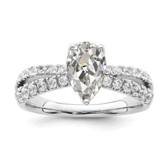 Round Pear Old Cut Natural Earth Mined Diamond Wedding Ring Split Pave Set 450 Carats HarryChadEntcom Rings Round Pear Old Cut Natural Earth Mined Diamond Wedding Ring Split Pave Set 450 Carats HarryChadEntcom Rings