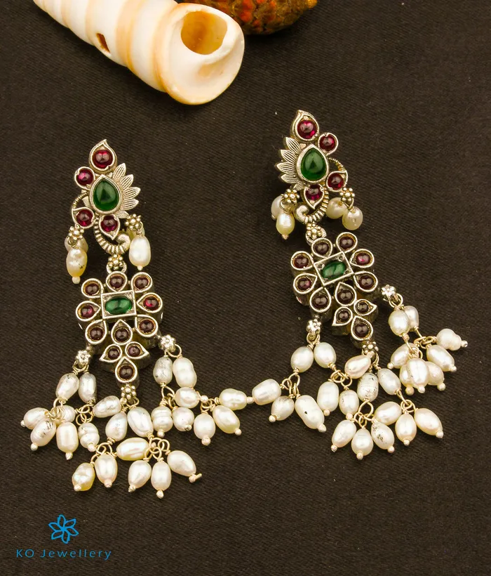 Silversmith Earrings The Pragathi Silver Pearl Earrings