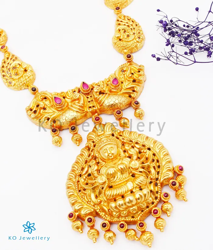 Silversmith Necklaces The Anisha Silver Lakshmi Nakkasi Necklace