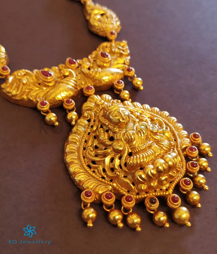 Silversmith Necklaces The Anisha Silver Lakshmi Nakkasi Necklace