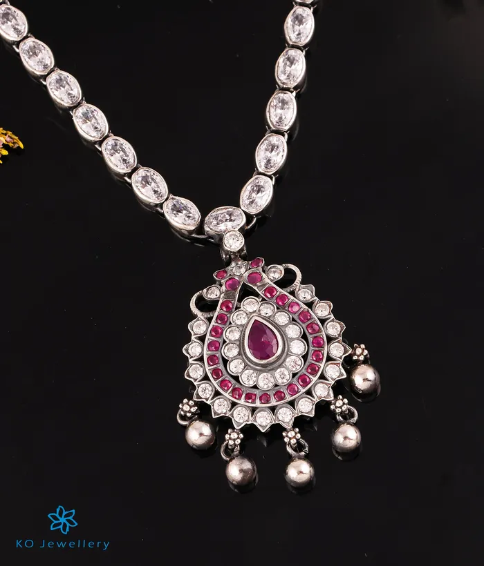 Silversmith Necklaces The Tanvi Silver Kemp Necklace Oxidised