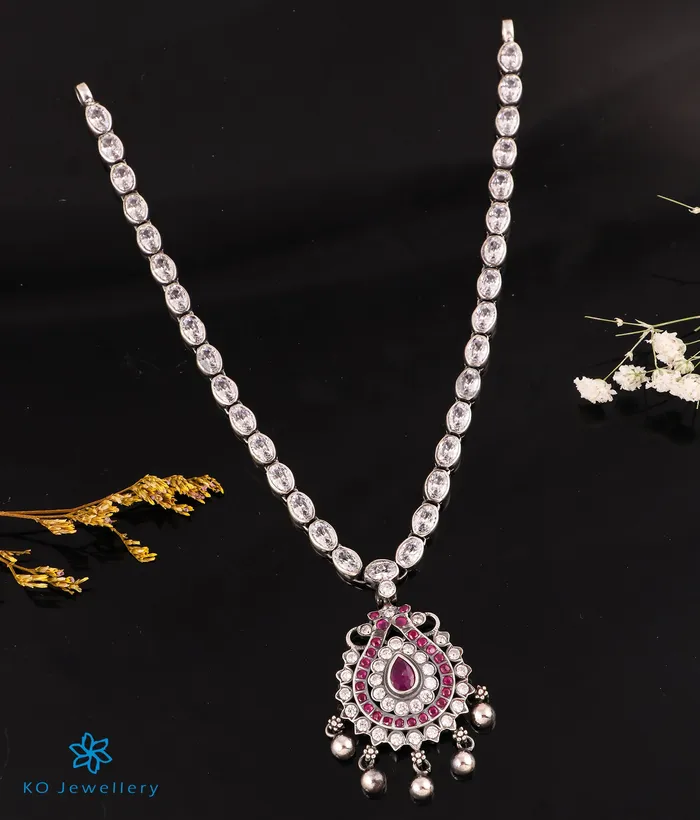 Silversmith Necklaces The Tanvi Silver Kemp Necklace Oxidised