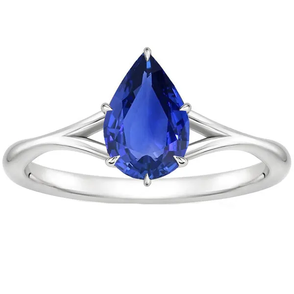 Solitaire Ring Split Shank Pear Cut Blue Sapphire 250 Carats HarryChadEntcom Rings Solitaire Ring Split Shank Pear Cut Blue Sapphire 250 Carats HarryChadEntcom Rings