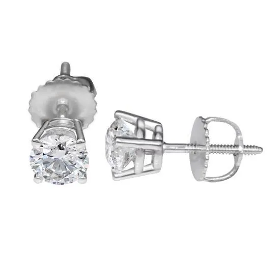 Solitaire Round Shaped 150 Carats Real Natural Earth Mined Diamond Women Stud Earring Jewelry GB Earrings Solitaire Round Shaped 150 Carats Real Natural Earth Mined Diamond Women Stud Earring Jewelry GB Earrings