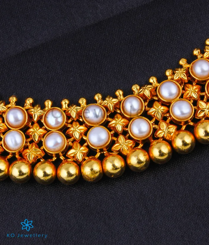 The Adhanika Antique Silver Pearl Necklace Silversmith Necklaces