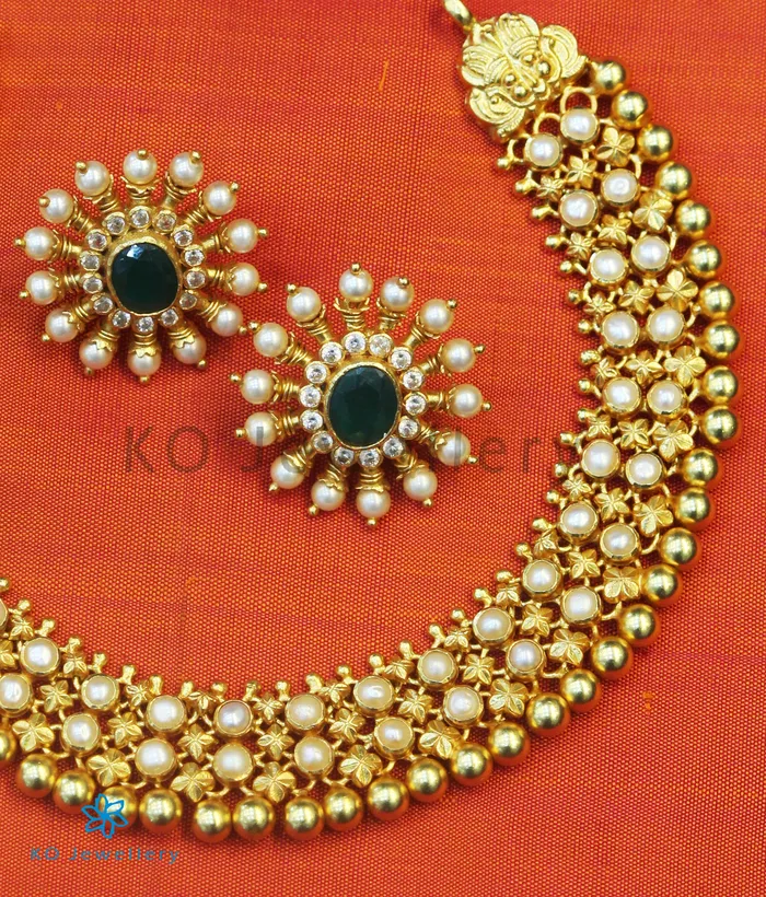 The Adhanika Antique Silver Pearl Necklace Silversmith Necklaces