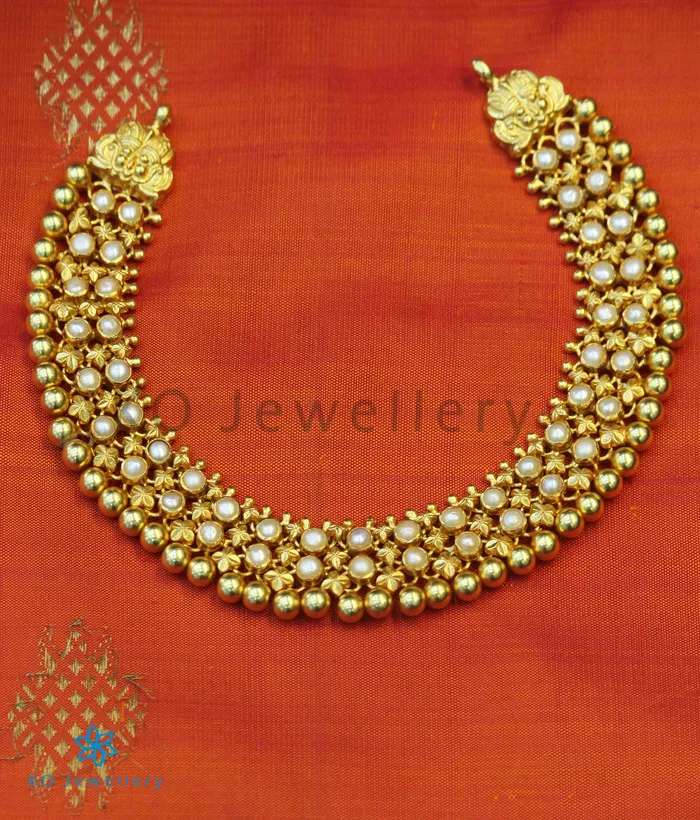 The Adhanika Antique Silver Pearl Necklace Silversmith Necklaces