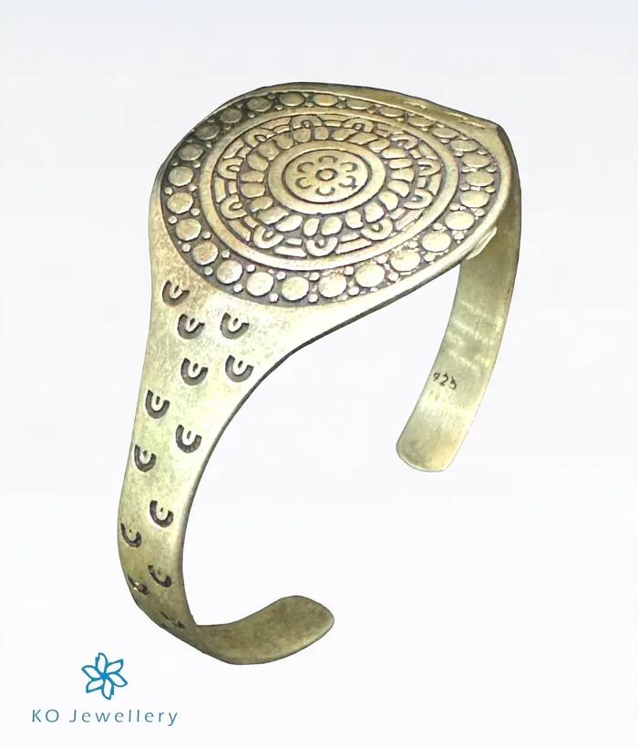 The Engraved Silver Open Bracelet Jaipur Bracelets