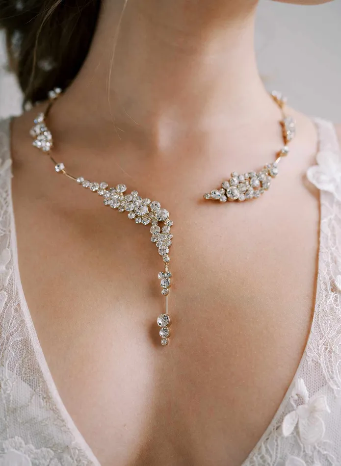 twigs honey Champagne bubbles crystal necklace Style 2419 Necklaces
