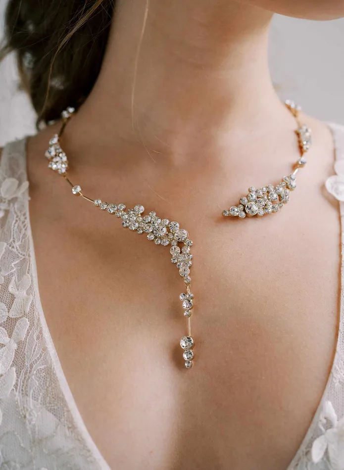 twigs honey Champagne bubbles crystal necklace Style 2419 Necklaces