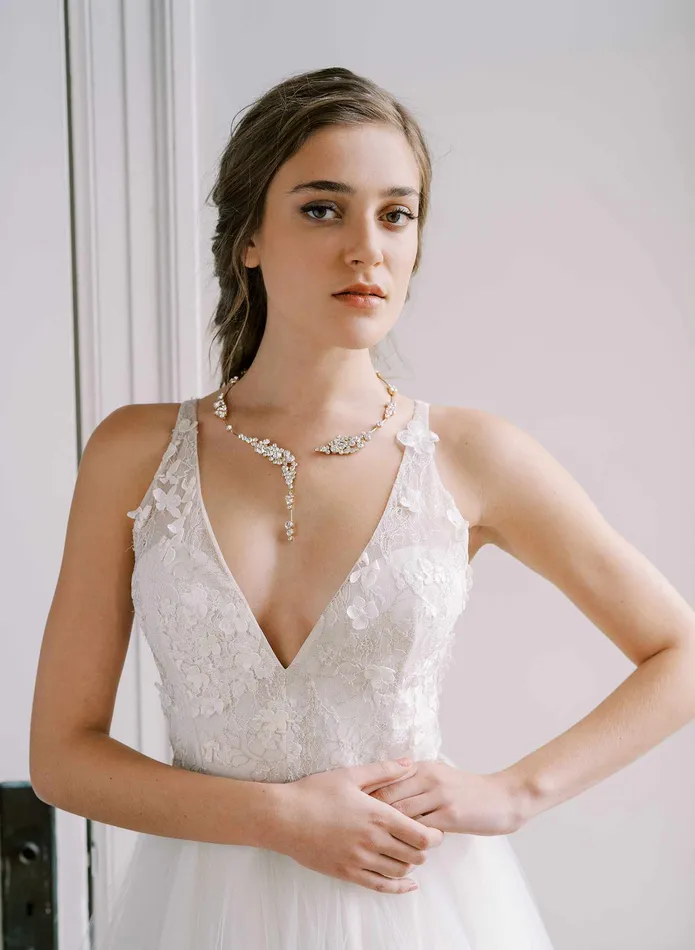 twigs honey Champagne bubbles crystal necklace Style 2419 Necklaces
