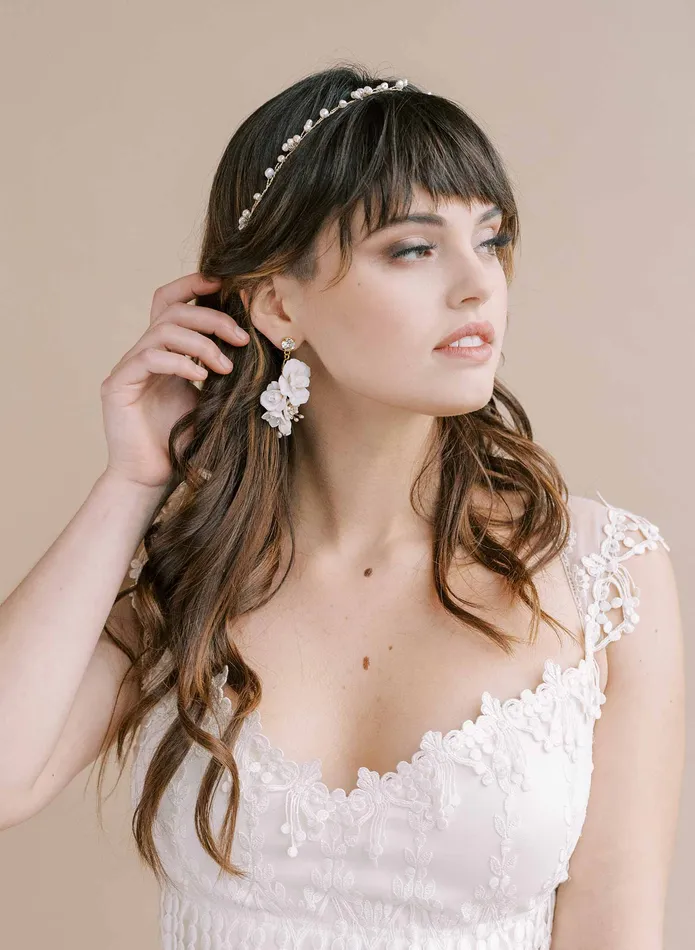 twigs honey Earrings Rose and crystal drop earrings Style 2105