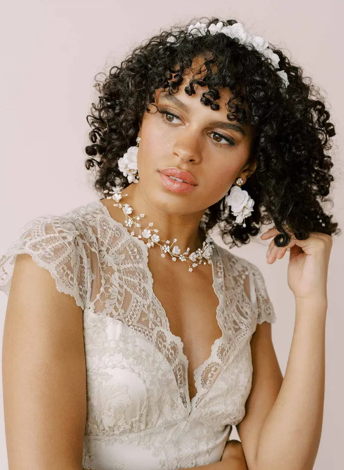twigs honey Earrings Rose and crystal drop earrings Style 2105