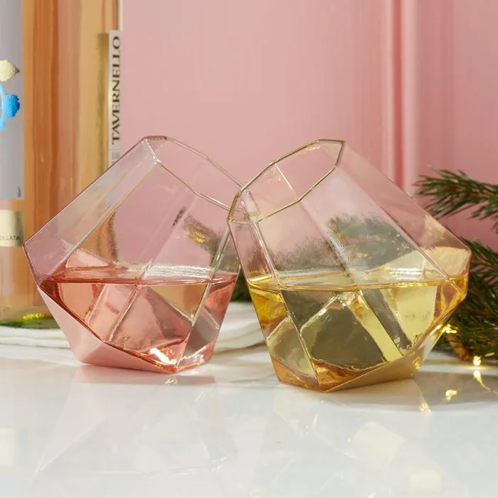 Twos Company PreStyled Sets Twos Company Diamond Glass Assorted 2 Colors Gold And Rose Gold