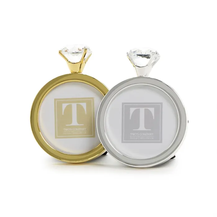 Twos Company Rings Twos Company Clear Diamond Ring Photo Frame Assorted 2 Colors Twos Company Rings Twos Company Clear Diamond Ring Photo Frame Assorted 2 Colors
