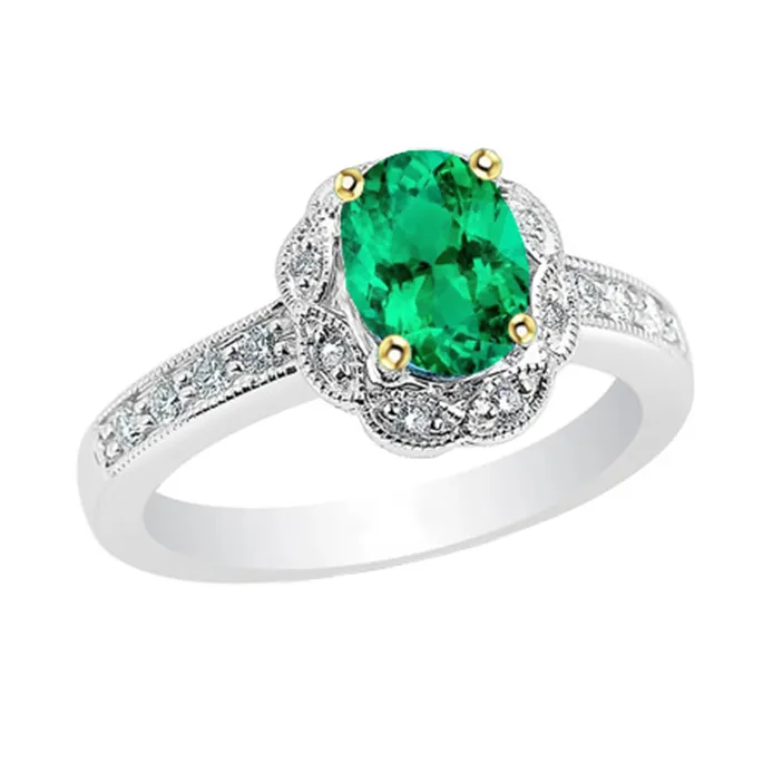 Vintage Style Green Emerald Ring Oval Cut HarryChadEntcom Rings