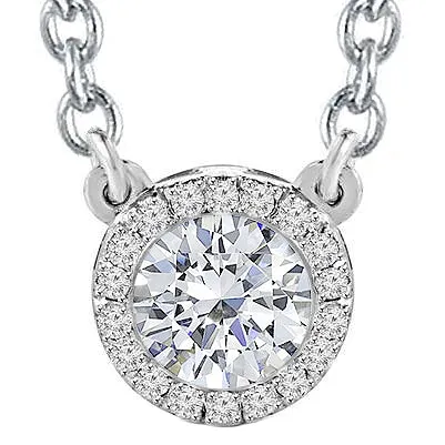 White Gold 14K 45 Carats White Real Natural Earth Mined Diamonds Pendant Necklace Jewelry GB Necklaces