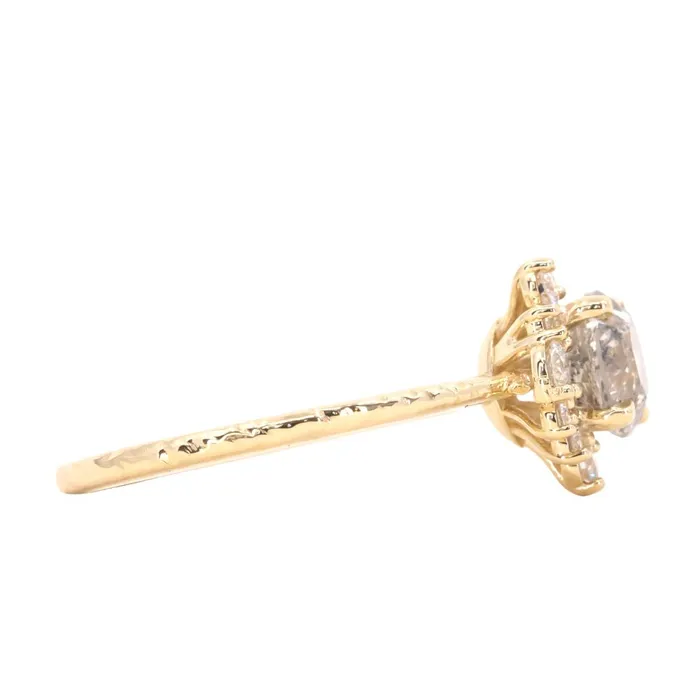 122ct Round Salt And Pepper Diamond Asymmetrical Cluster Ring In 14k Yellow Gold Anueva Jewelry Rings