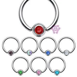 14g Stainless Captive CZ Bead Ring Tulsa Body Jewelry Rings 14g Stainless Captive CZ Bead Ring Tulsa Body Jewelry Rings