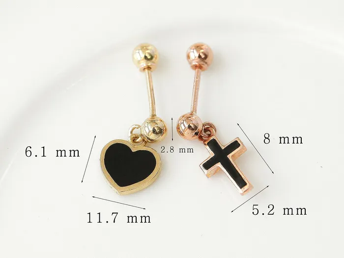 14K Gold Cross Heart Cartilage earring 20g MinimalBijoux Earrings