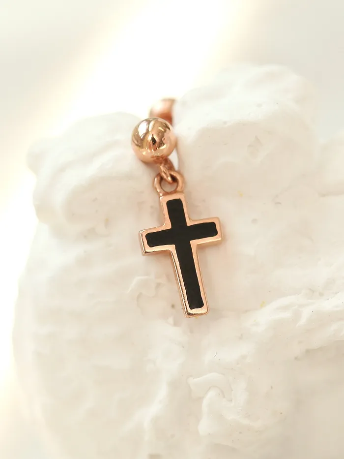 14K Gold Cross Heart Cartilage earring 20g MinimalBijoux Earrings