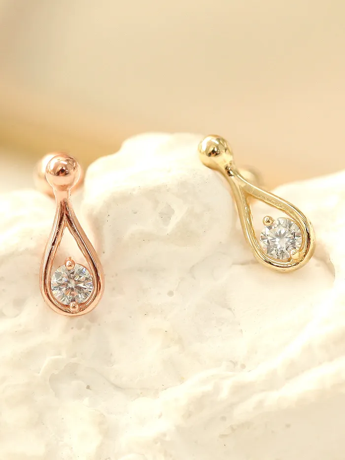 14K gold Cubic Teardrop cartilage earring 20g MinimalBijoux Earrings