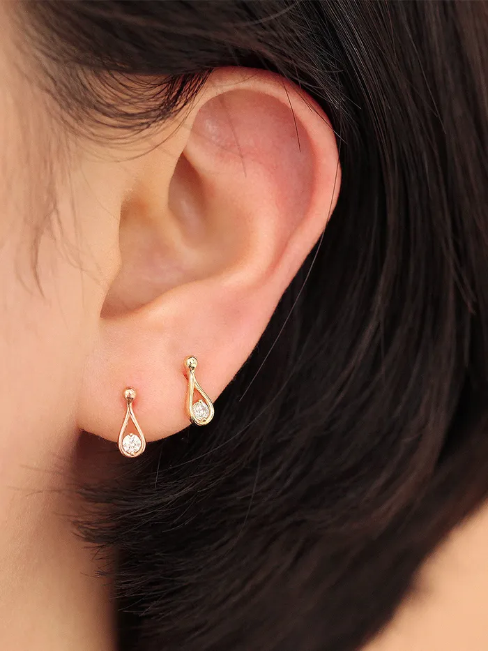 14K gold Cubic Teardrop cartilage earring 20g MinimalBijoux Earrings