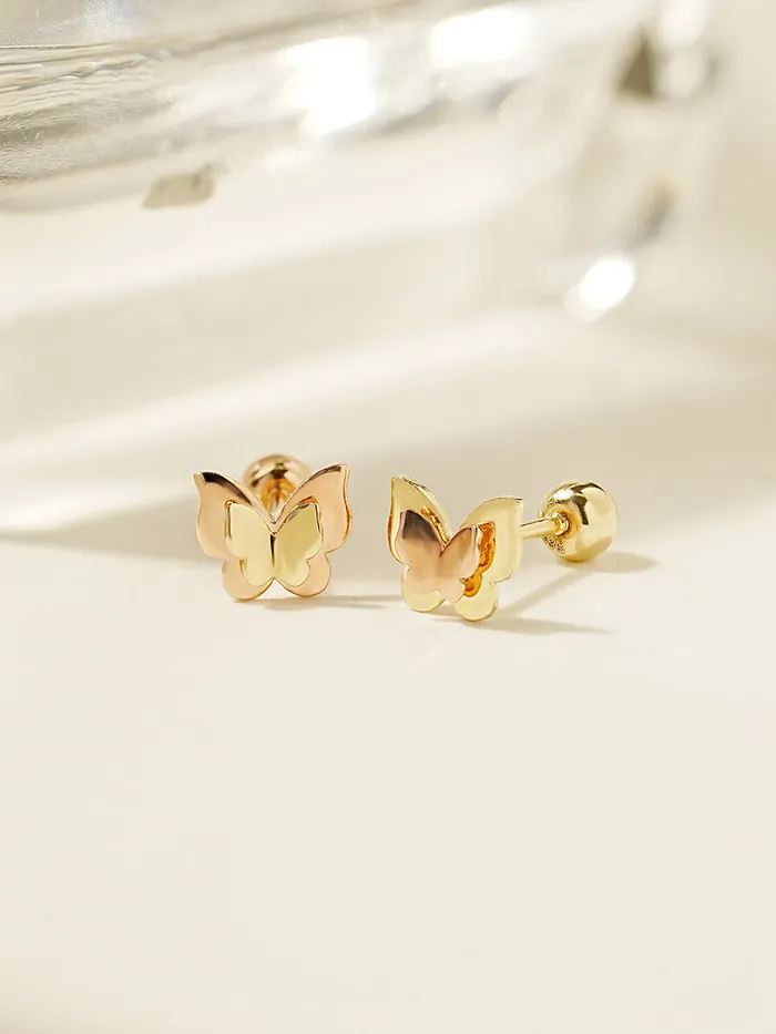 14K Gold Double Fold Butterfly Cartilage Earring 20G MinimalBijoux Earrings 14K Gold Double Fold Butterfly Cartilage Earring 20G MinimalBijoux Earrings