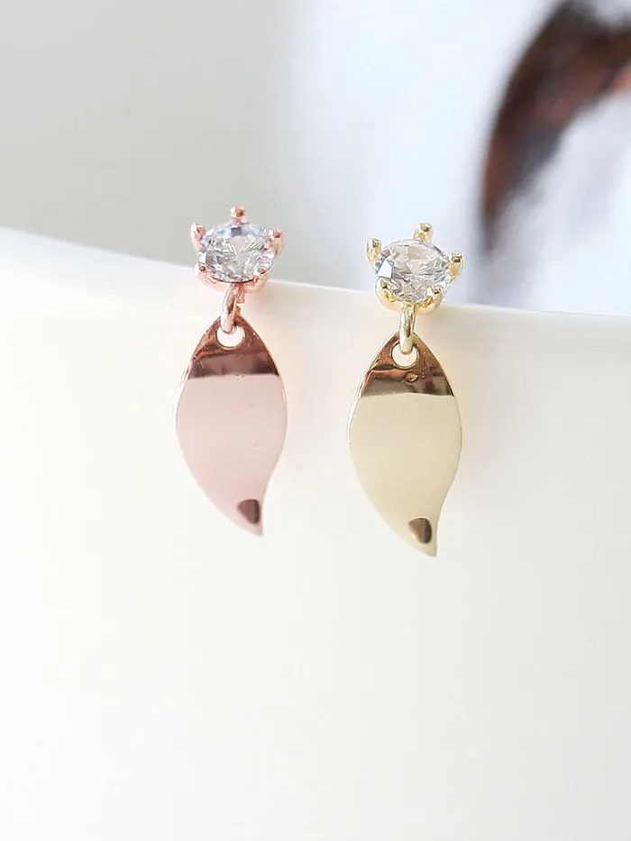 14K gold Leaf Drop cartilage earring 20g MinimalBijoux Earrings